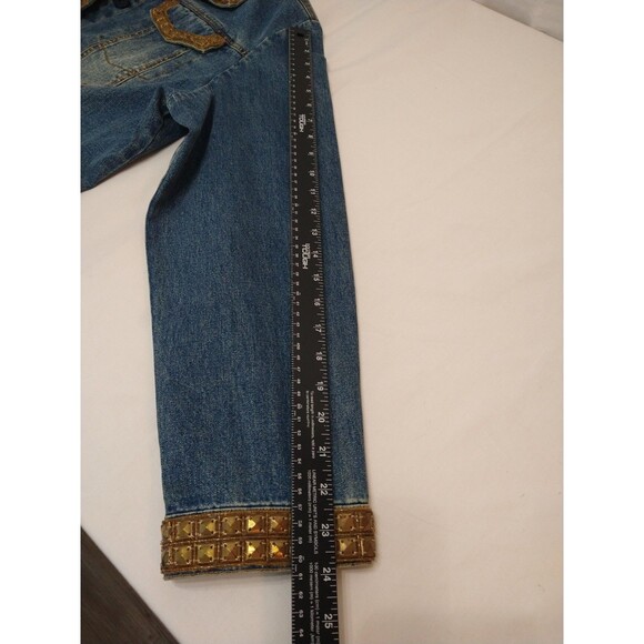 The Collective Works of Berek 2 Jean Jacket Size 1XL Gold Fully Studded Trim - Picture 5 of 16